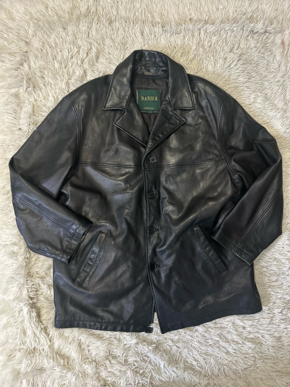 Vintage Danier Men’s Oversized Leather Jacket With Detachable Insulated Lining